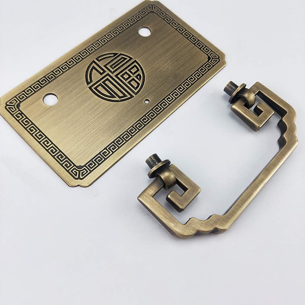 Chinese Style Antique Brass Ring Pull Handle Set Kitchen Cabinets Wardrobe Drawer Classical Furniture Decoration Vintage Classic Pure Copper Handle