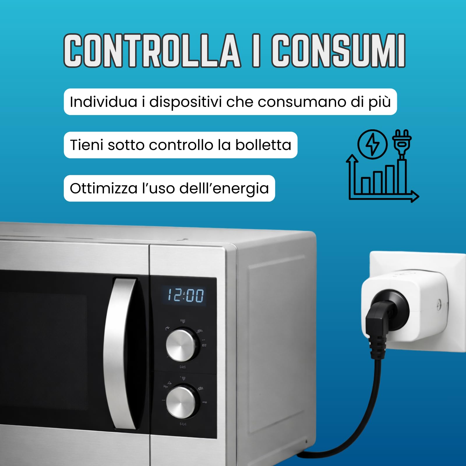 4 Stück Smart WiFi Steckdose 16 A mit Verbrauchsüberwachung, kompatibel mit Alexa und Google Home, 3680 W 2,4 GHz, Timer und Fernbedienung App Smart Life, intelligente Steckdose mit