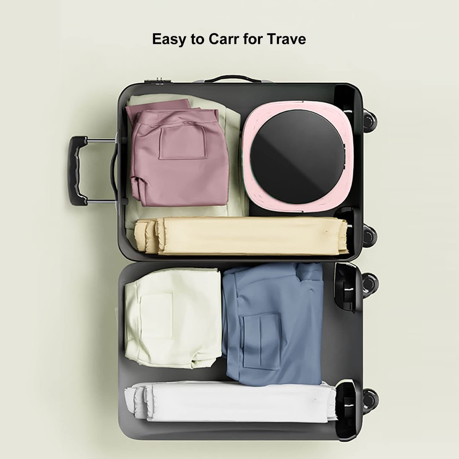 Asixxsix Lavatrice Portatile, Mini Lavatrice Portatile da 6,5 ​​Litri, Lavatrice Pieghevole con Tubo di Drenaggio, Piccola Rondella Portatile per Appartamento, Dormitorio, Viaggio (Rosa)