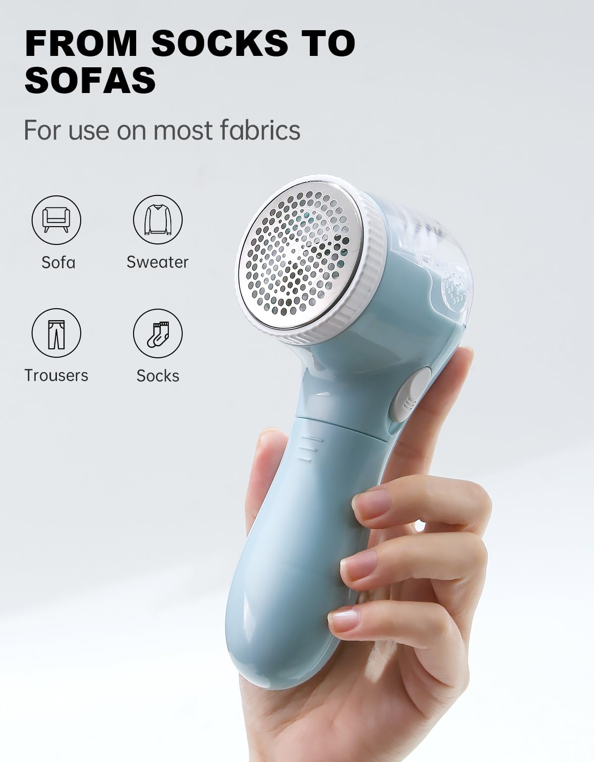 Lint Remover, Bojia Electric Clothes Fabric Shaver, Fuzz Pill Bobble Remover for Sweater, Couch, Blanket, Curtain, Socks, Legging, Wool, Cashmere, Battery Operated