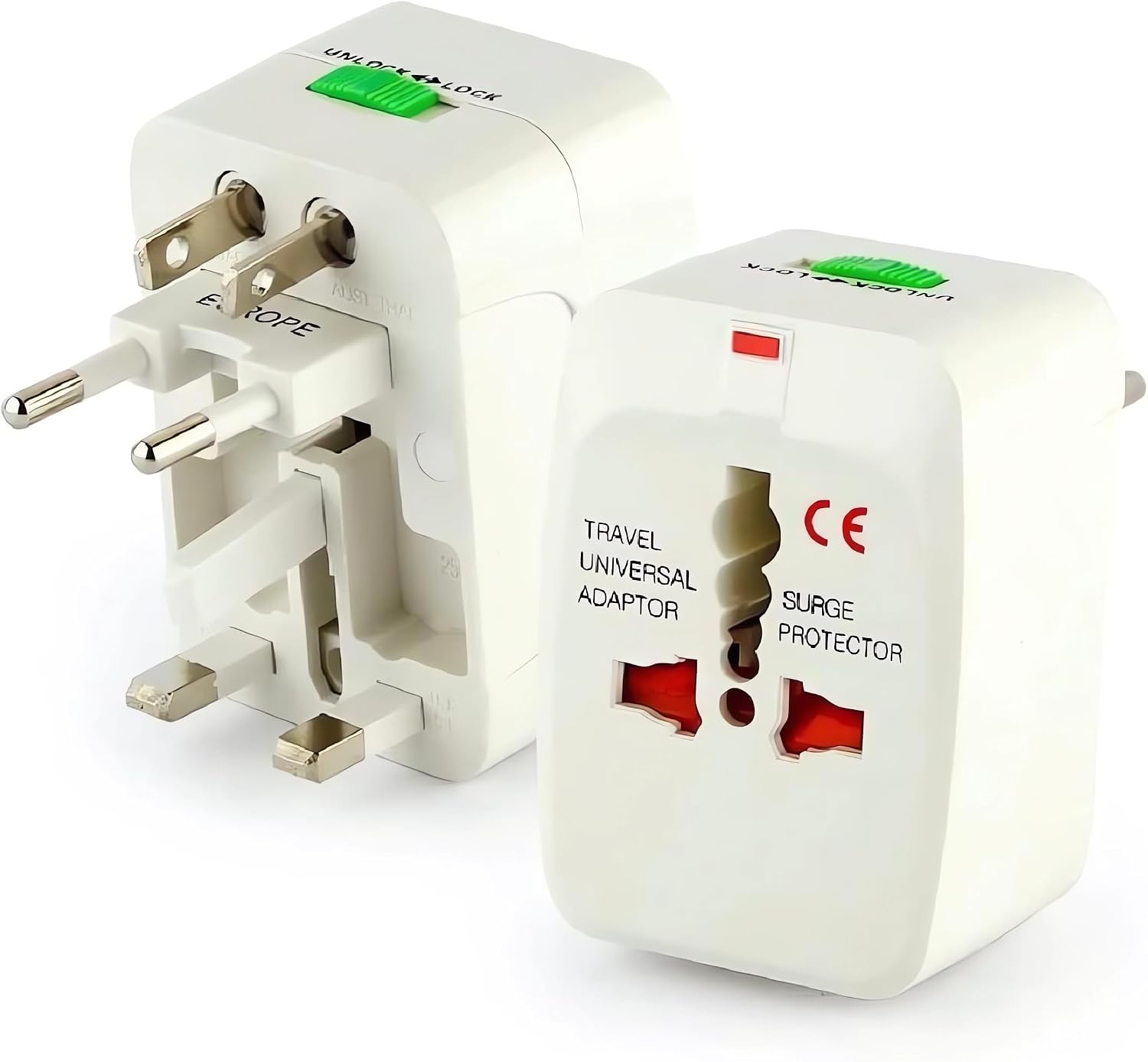 Kit 2 Adaptadores Tomada Universal Padrão Internacional, Adaptador Mais de 150 Países, Para Viagem, Bivolt, EUA, UK, JP, AU, EU - TKLA