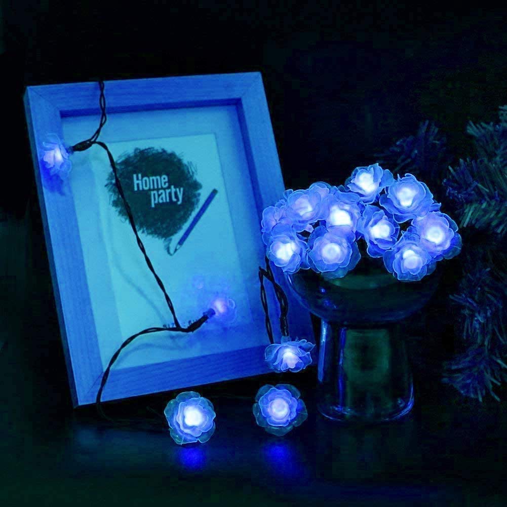 30LED Rose Flower Solar Strings Lights, Waterproof Outdoor Lights Solar Fairy