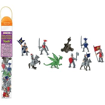 Safari Ltd 699904 Knights & Dragons Toob Hand Painted Toy Miniature Figurines (Set of 11)