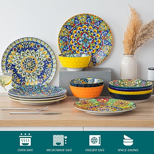 vancasso Speiseteller 6er Set, SIMI Flachteller aus Porzellan, geschirr Frühstücksteller Tellerset für Spülmaschine und Mikrowelle