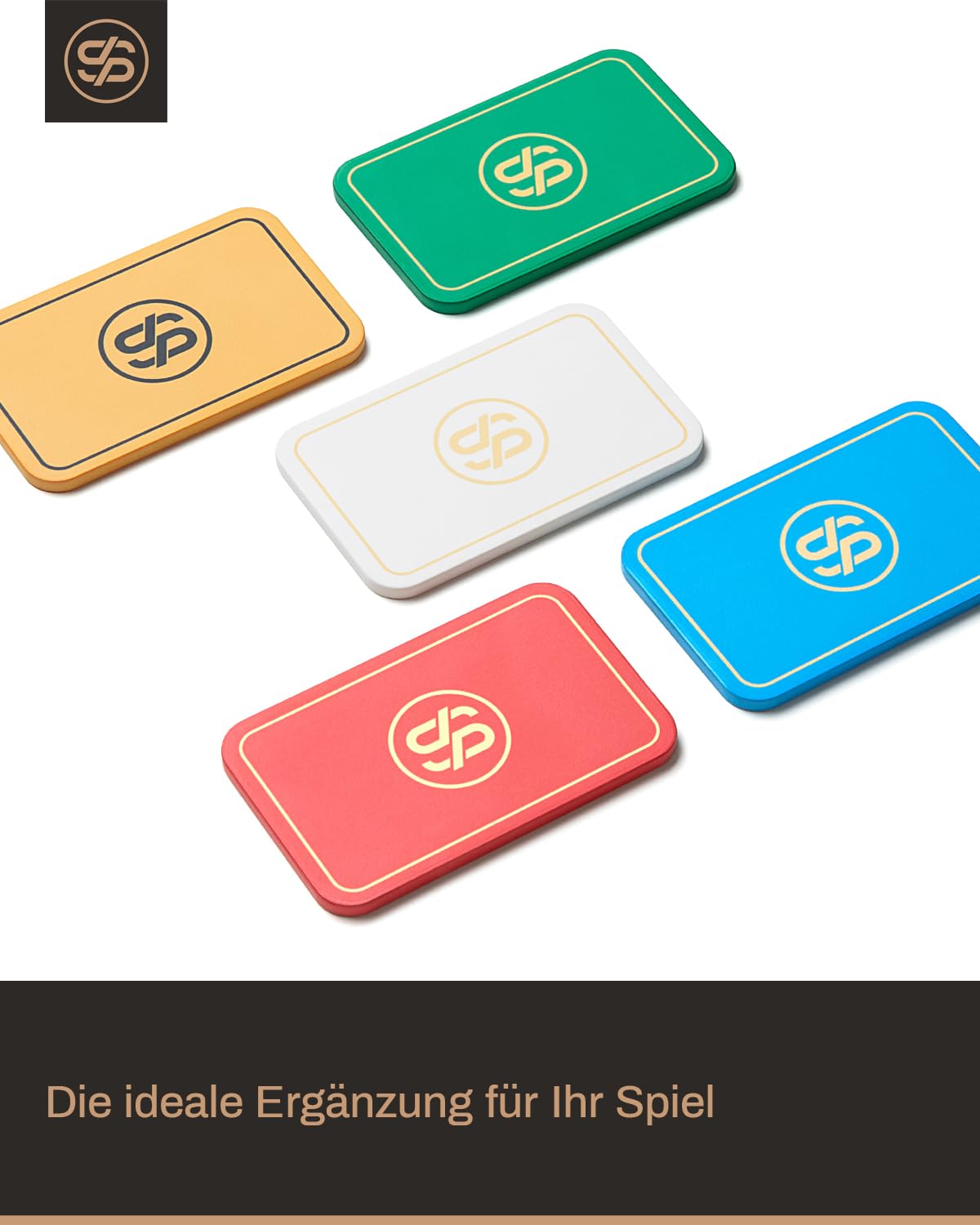 SLOWPLAY Godel Poker-Plaques (rechteckig), Keramikverbund 36 g, 10er-Pack | Keramikverbund in Top-Qualität; 36 g Gewicht; starke Präsenz; matte, glatte Textur; minimalistisches Design