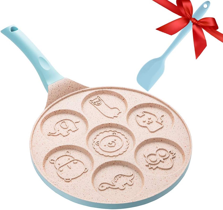 Pancake Pan Pancake Mold Pancake Griddle Nonstick Small Fry Pan 7 Animal -Non-stick Griddle Pan Blue