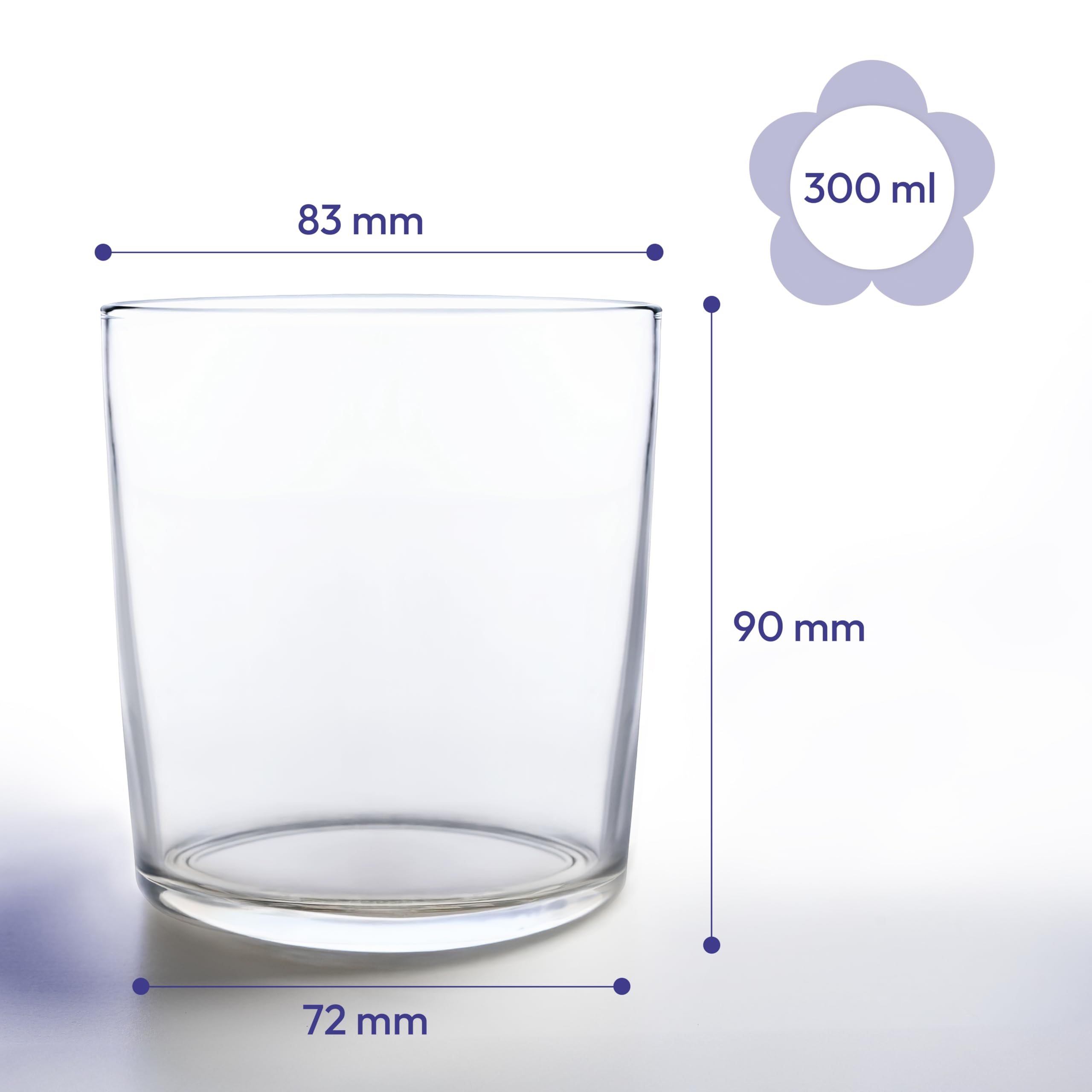 KONZEPT Kerzengläser 300ml, 9x8cm - 12 er Gläser für Kerzen, Dekoratives Windlicht Glas DIY