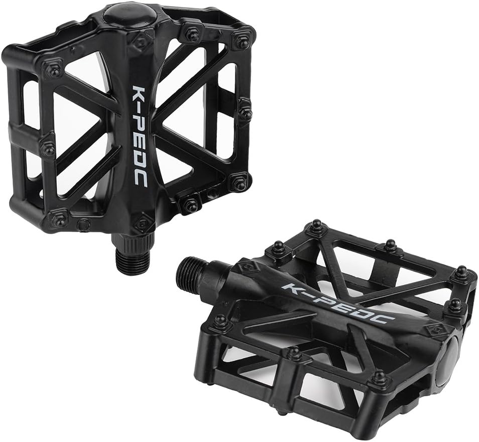 SCUDGOOD Bike Pedals Mountain Road Bike Pedals Aluminium Alloy CNC Ball Bearing Bike Pedals Road Bicycles Fixed Gear MTB Cycling Flat Pedal 9/16"