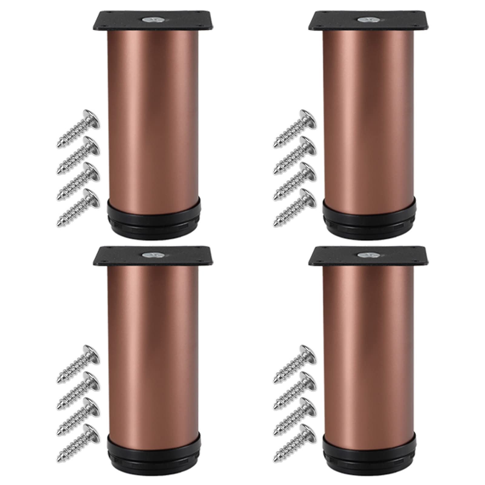 4 Pezzi Gambe per mobili Gambe per Tavolo Regolabili, Piedini di Supporto in Metallo Moderni Gambe di Ricambio, Altezza Regolabile 0-30 mm, per tavolino da caffè Mobile TV Scrivania Divano (