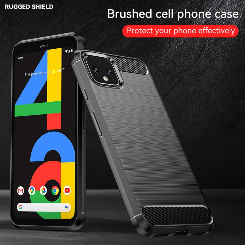 Image of Hybrid Carbon Fiber Back Case for Google Pixel 4 XL (Black)