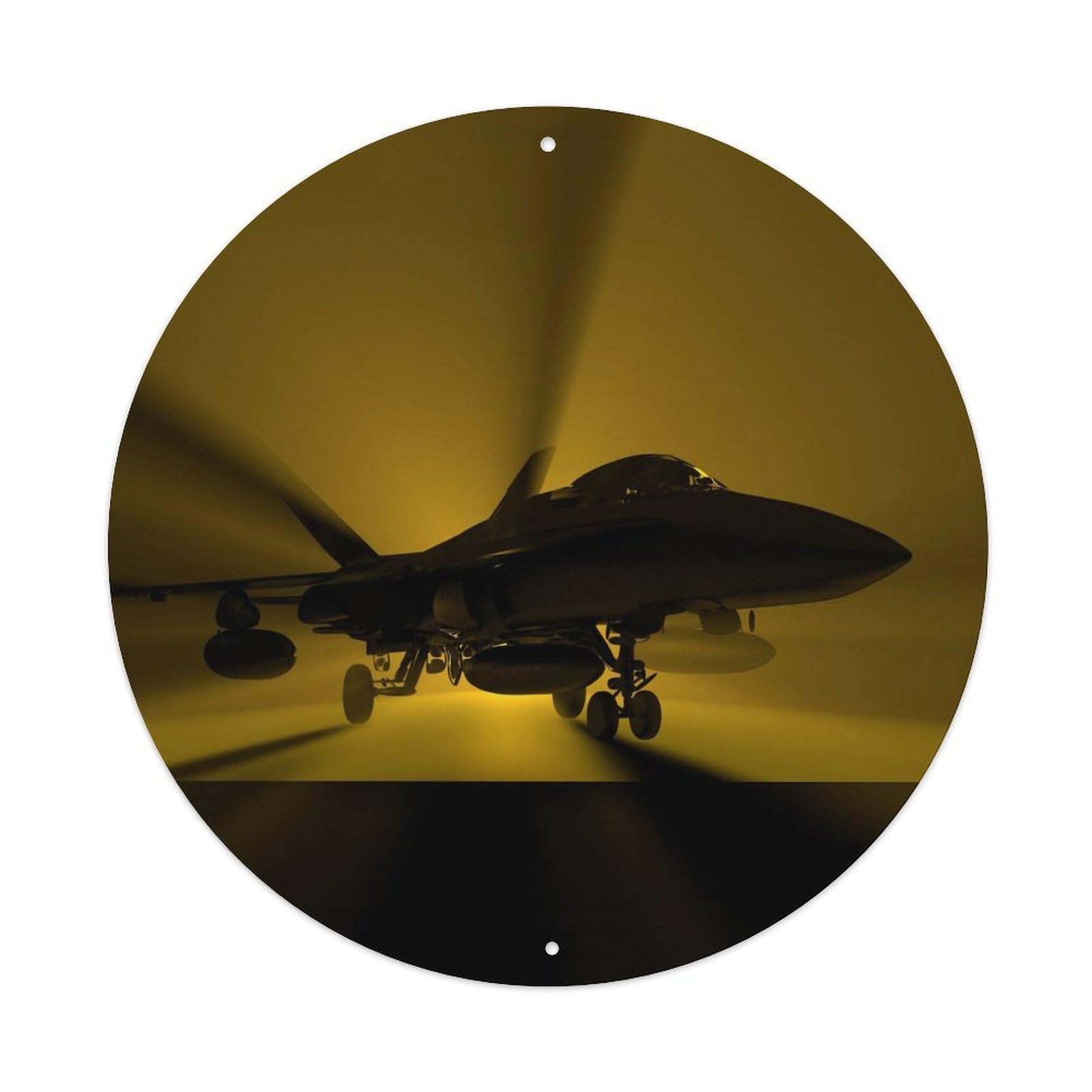 Fighter Jet Pilot Silhouette Military Aviation Metal Tin Sign