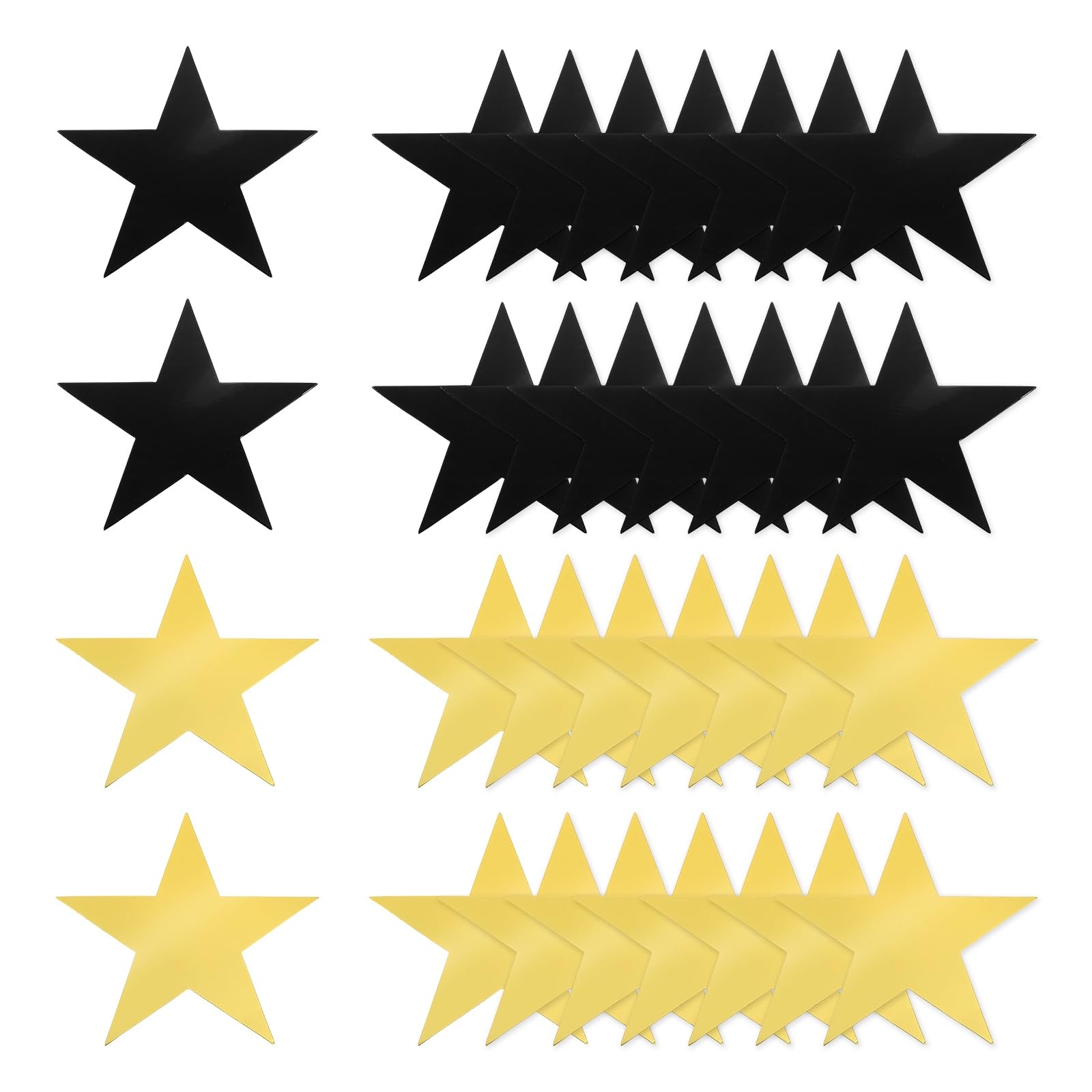 sourcing map 48 Pcs Stars Cutouts Decoration, 6" Double Printed Paper Stars Cutout Confetti Cardboard Stars Decorations for Bulletin Board Wall Classroom Party, Gold/Black