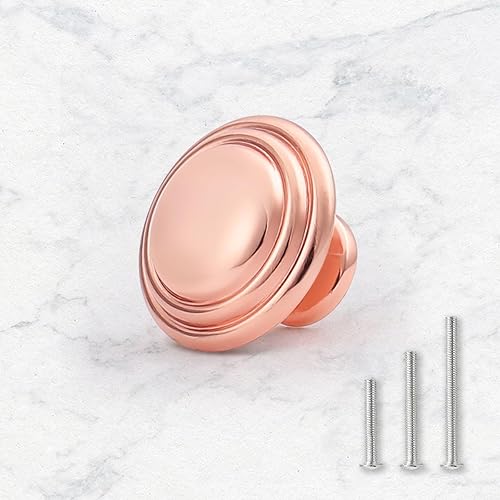 Miniatura 9 de Gobrico Paquete de 10 pomos plegables de bronce aceitado de 1-38 pulgadas con anillo superior recto para armario de cocina, tiradores de aleación de