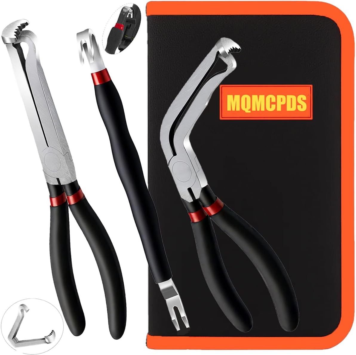 8" Car Electrical Disconnect Pliers – Auto Connector Plug Separator Tool for 37960/37980 – Push Tab Sensor Wire Remover – Automotive Terminal Disconnect Pliers for Electrical Repairs (3-Pack)