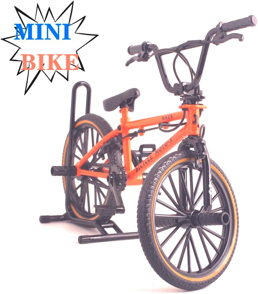 Ailejia Mini Diecast Finger Bike Extreme Sports Toy BMX Finger Bicycle Toys Game Set for Kids and Adults, Metal Bike Model Collections Decoration (BMX Red)