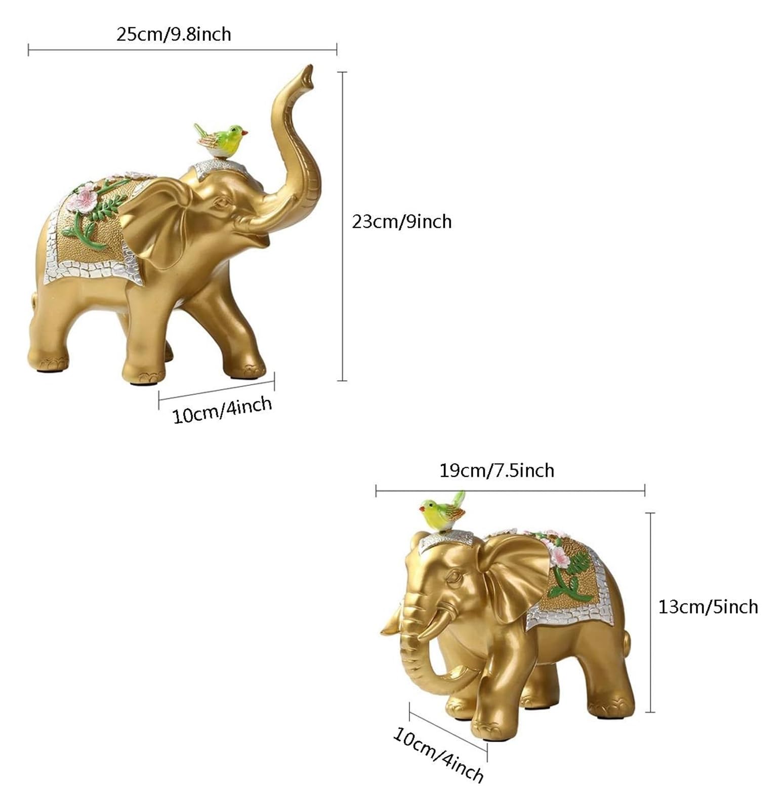 Regali Portafortuna Scultura da Tavolo Elefante Cinese Decorazione Fortuna Feng Shui Coppia di Elefanti Soggiorno Ufficio Scrivania Statua di Elefante Decorazione Apertura Inaugu
