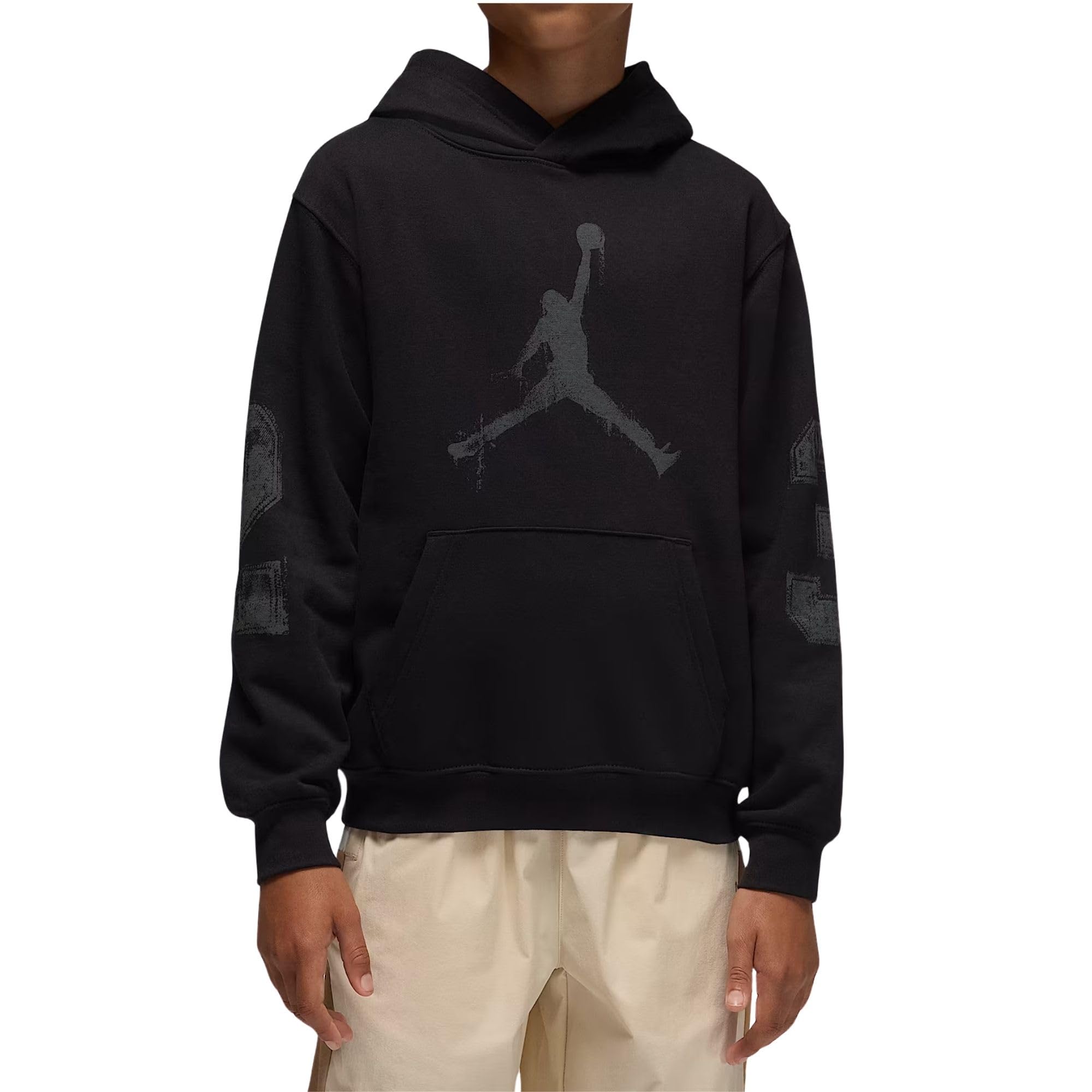 Jordan MJ MVP Boys' Hooded Sweatshirt Black Code 95F099-023, 023-Black, 10 Years