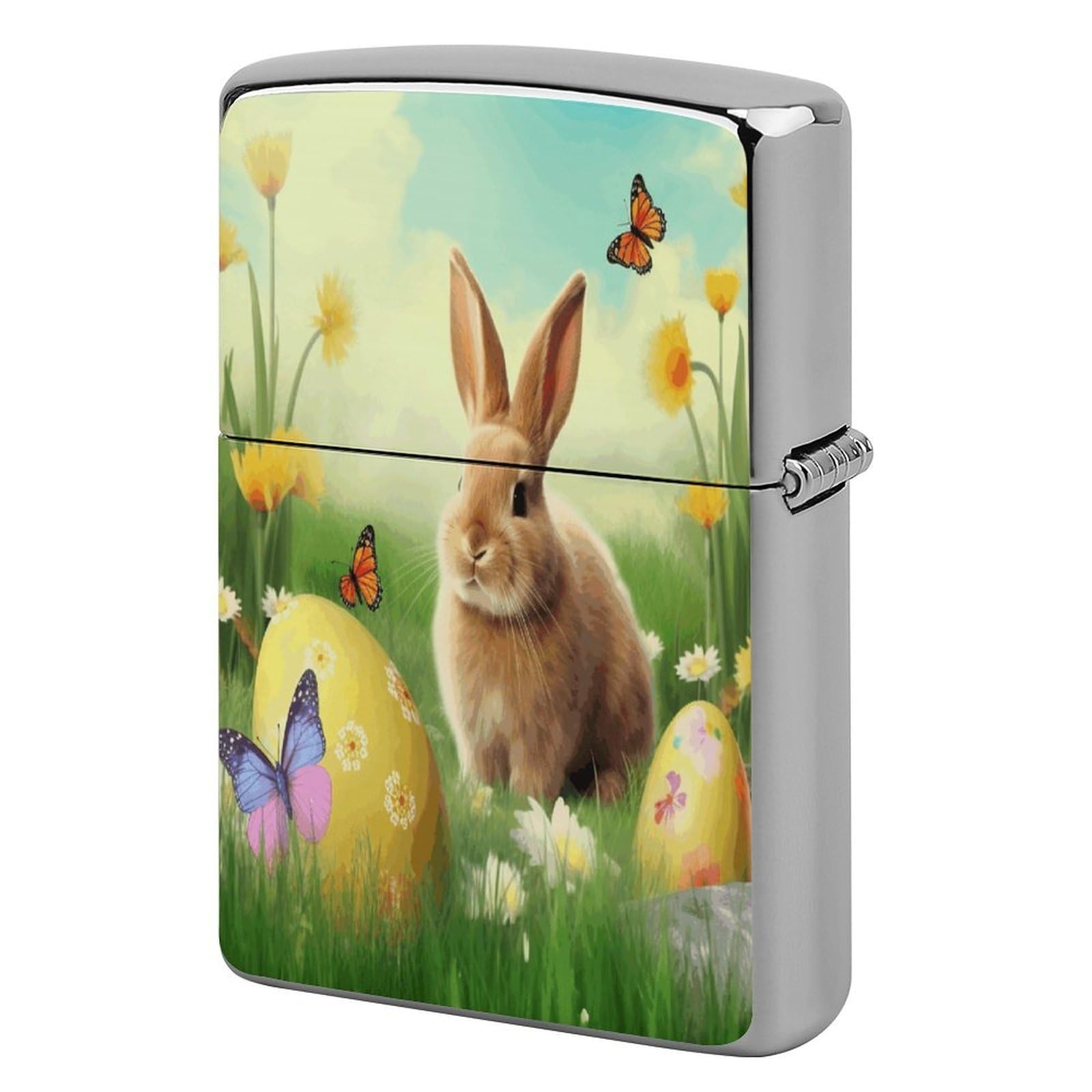 Fodpand Style Easter Bunny Spring Butterfly Metal Lighter Case Cover Lighter Sleeve