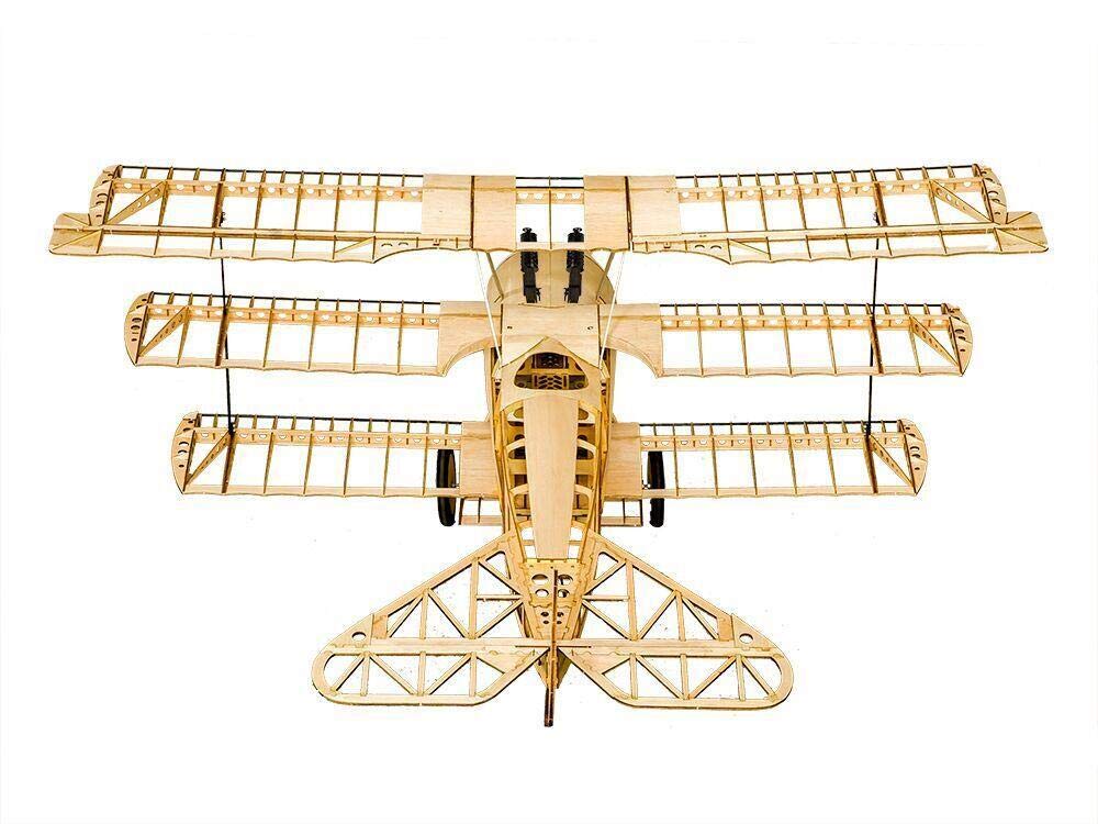 Torcster 212345 Fokker DR1 1540mm Holzbaukasten, Modellflugzeug für RC Bausatz DIY, gelaserte Balsa Sperrholz Holz Bauteile Holzmodell Flugzeug