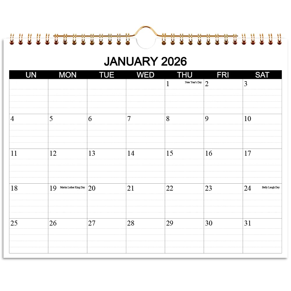 Sponsored Ad - Calendar 2026 - Wall Calendar 2026 Runs from January 2026 to December 2026, 12 Months Calendar with Thick Paper for Planning at Home or Office, 8.5 x 11 Inch, Black