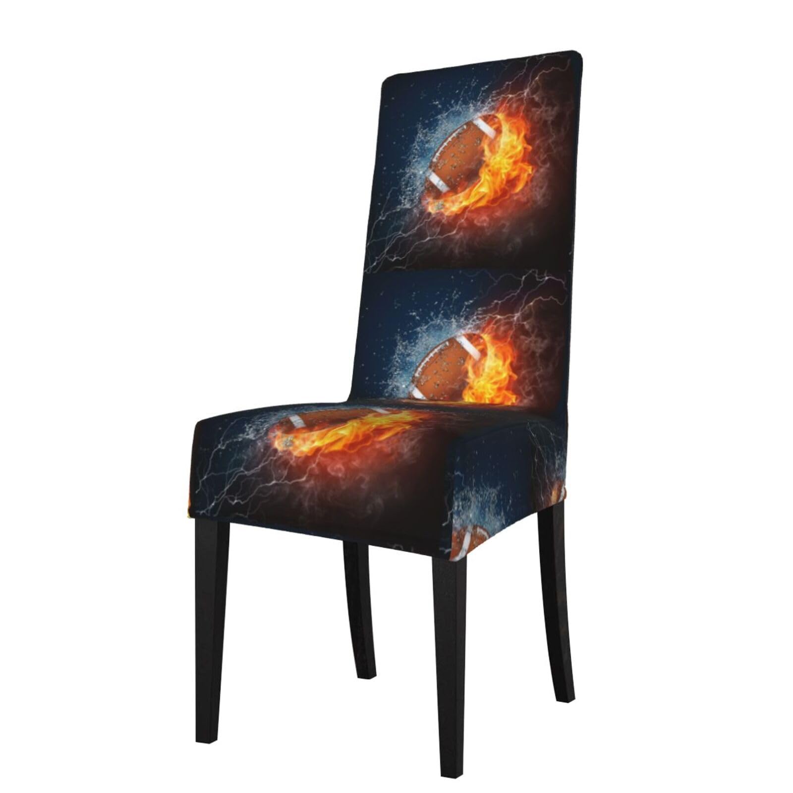 LKYMOH Burning American Football In Fire, Chair Covers Stretch Chair Slipcovers for Dining Room, for Party Pet Protection Universal Fit Soft Polyester