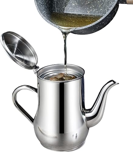 Olla de filtro de aceite de acero inoxidable nuevo engrasador de acero inoxidable 2023 con colador extraíble grasa de aceite de acero inoxidable 304