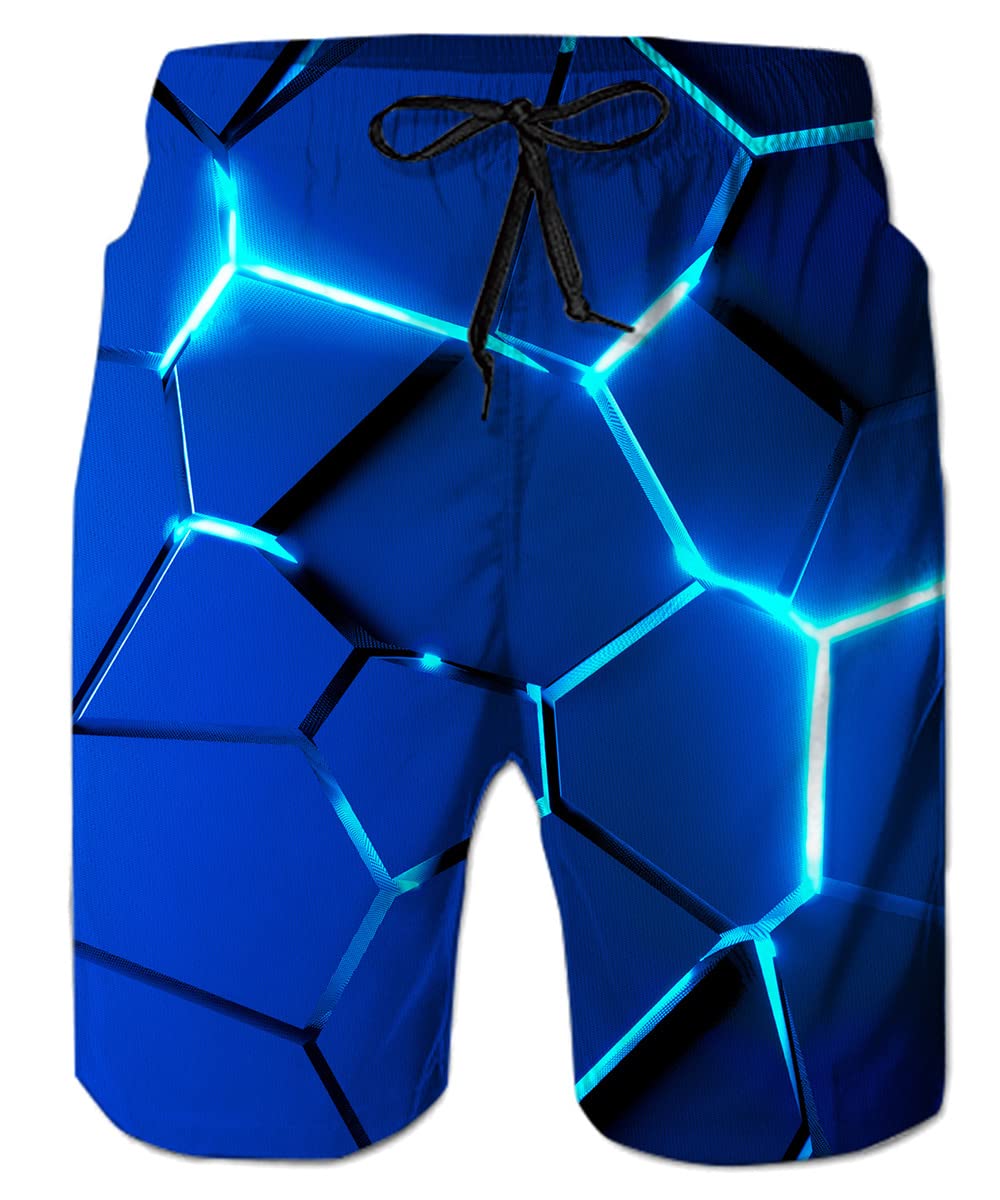 TUONROAD Swimming Trunks for Men, Funny Beer 3D-Colourful Swimming Shorts, Quick-Drying Shorts, Swimming Trunks, Men, Boys with Mesh, Lining S–3XL