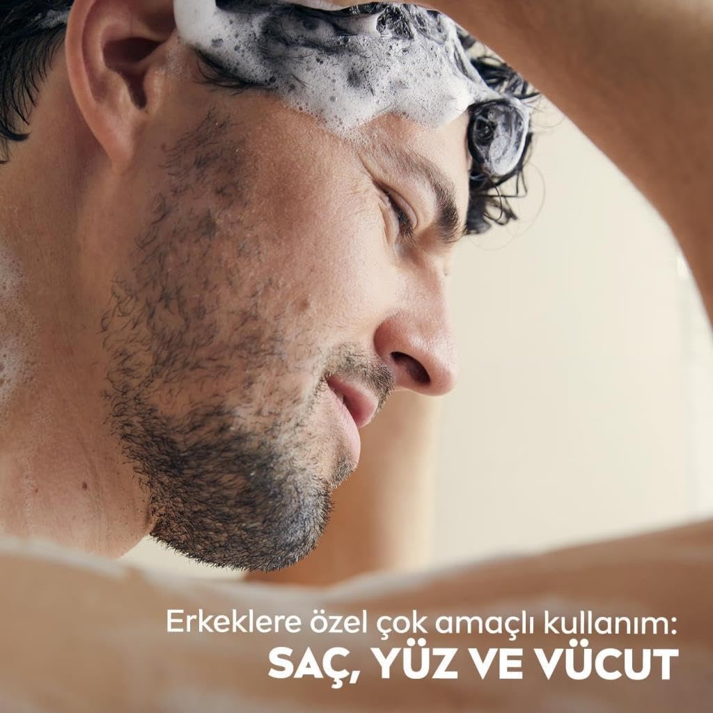 MEN Erkek Duş Jeli Boost 500ml, Vücut Yüz Saç, Nane Özleri, Kafein ile Canlandırıcı Bakım, X2 Adet