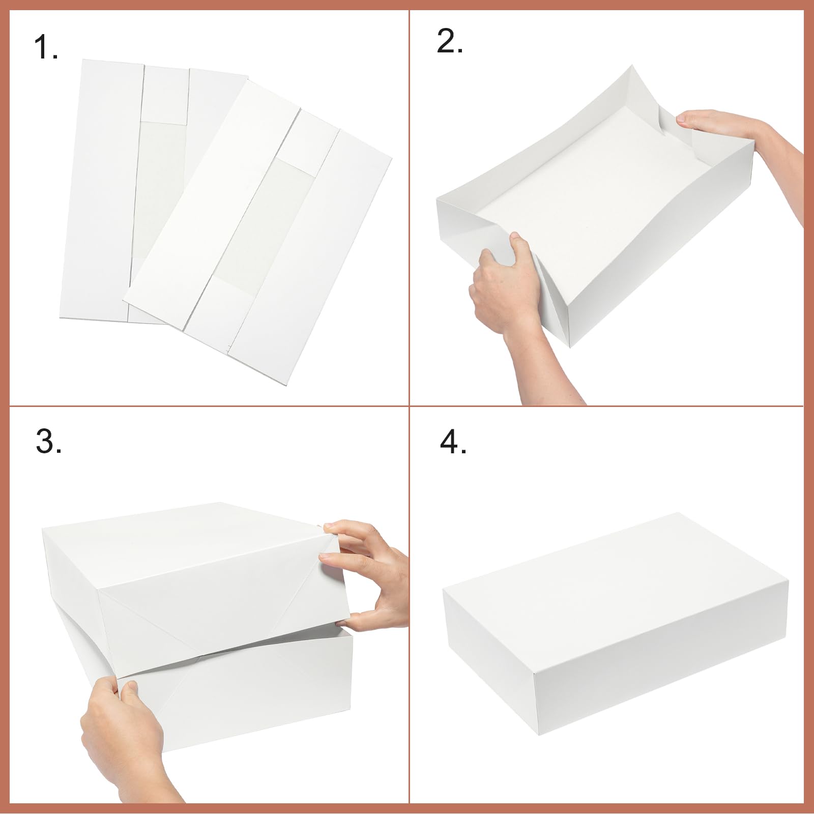 Mefleet Lot de 10 grandes boîtes cadeaux très profondes de 48,3 x 35,6 x 10,2 cm avec couvercles, boîtes pour chemises, vêtements, peignoirs, pulls pour cadeaux de Noël, vacances, emballage cadeau