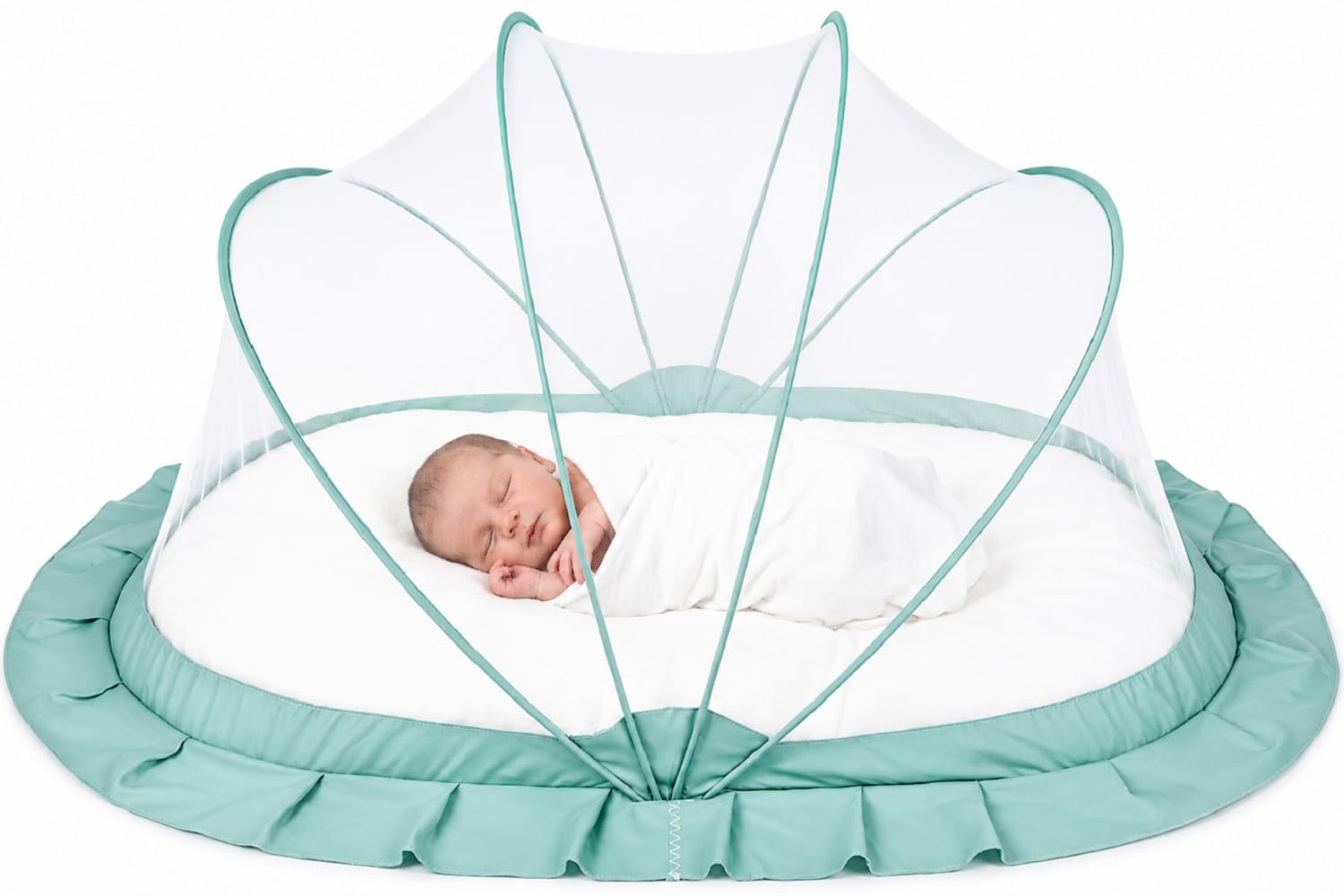 Foldable Baby Mosquito Net for Newborn Baby Bed Portable Pop Up with Full Insect Protection Bottomless& Washable Breathable Mesh Lightweight Travel Friendly for Home, Travel & Outdoor Use-image-6