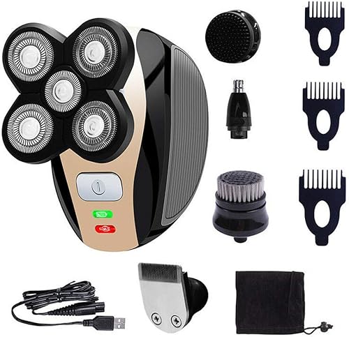 in Shaving Head - Cabezal de afeitado de 1 cabello, máquina recargable para barba, 5 instrumentos de belleza, barbero compatible con máquina para
