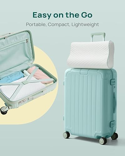 Miniatura 3 de Almohada cervical de espuma viscoelástica para aliviar el dolor, contorno ajustable (4 alturas), portátil y lavable, almohada de viaje para avión,