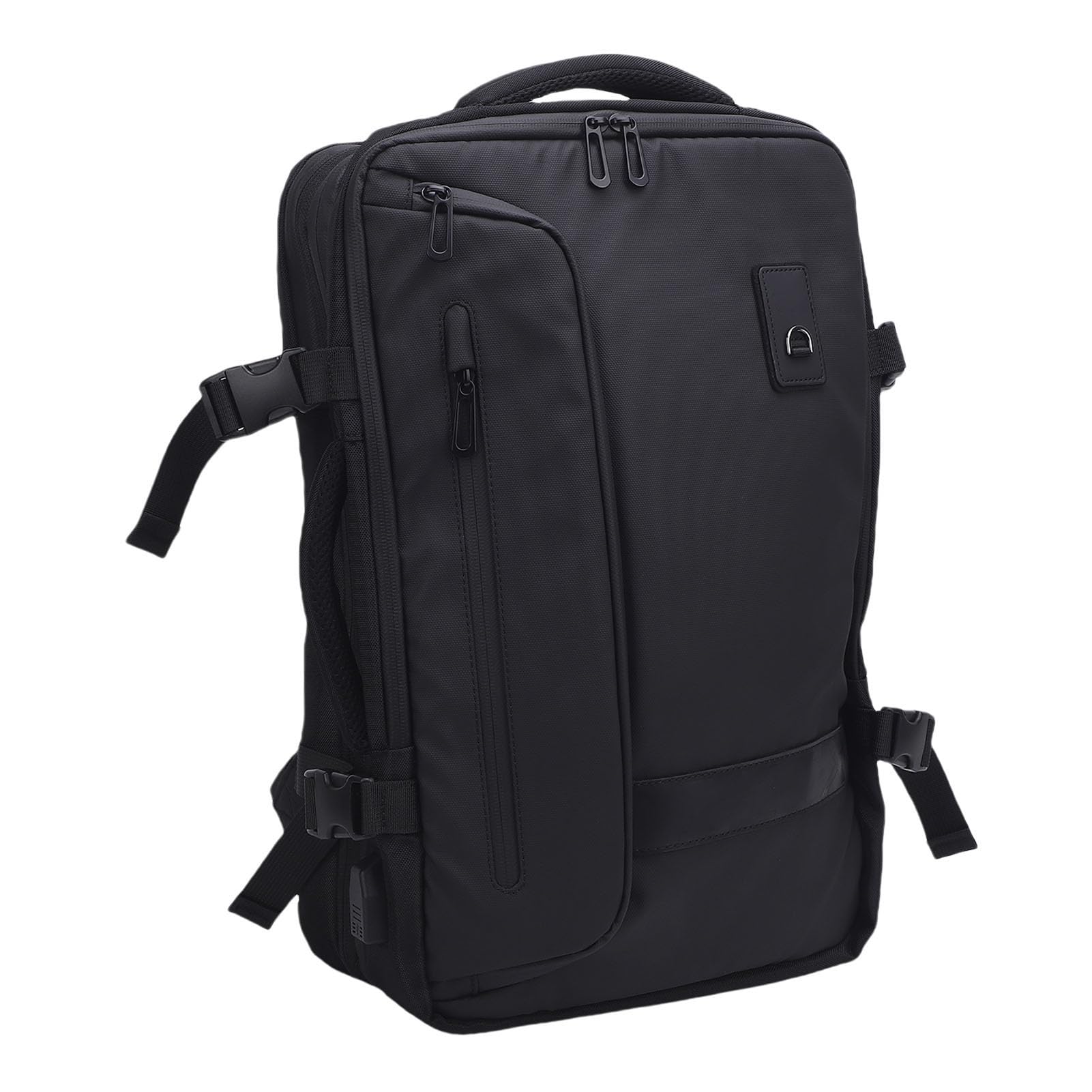 FTVOGUE Sac à Dos sous Vide avec Port de Chargement USB, Sac à Dos de Voyage à Compression Extensible Noir Résistant à la Pluie pour Les Affaires en Plein Air, 18,11 X 11,81 X 10,63 Pouces,