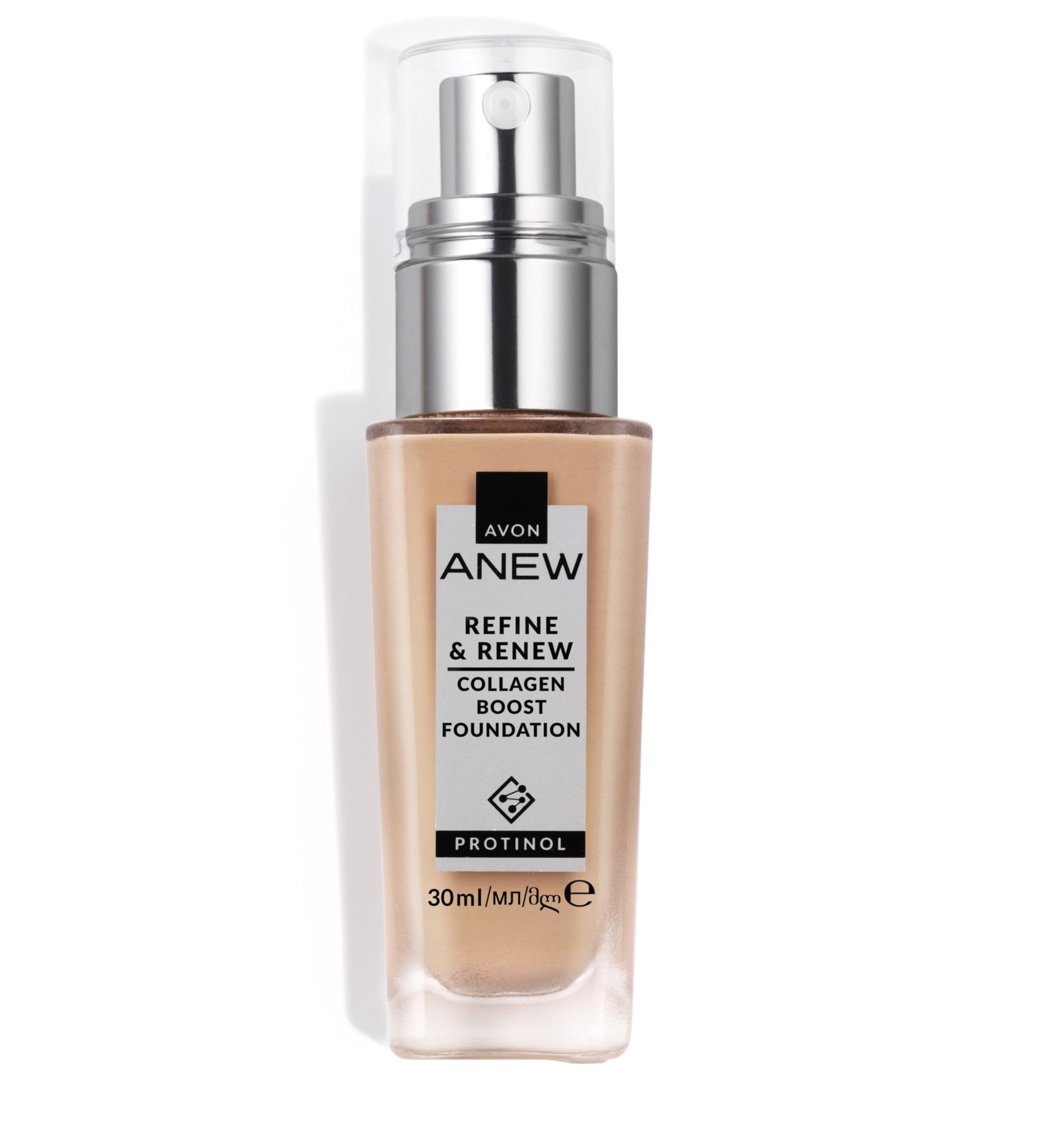 AVON Anew Protinol Refine & Renew Foundation SPF30, 30ml, Collagen Boosting, Buildable, Resilient