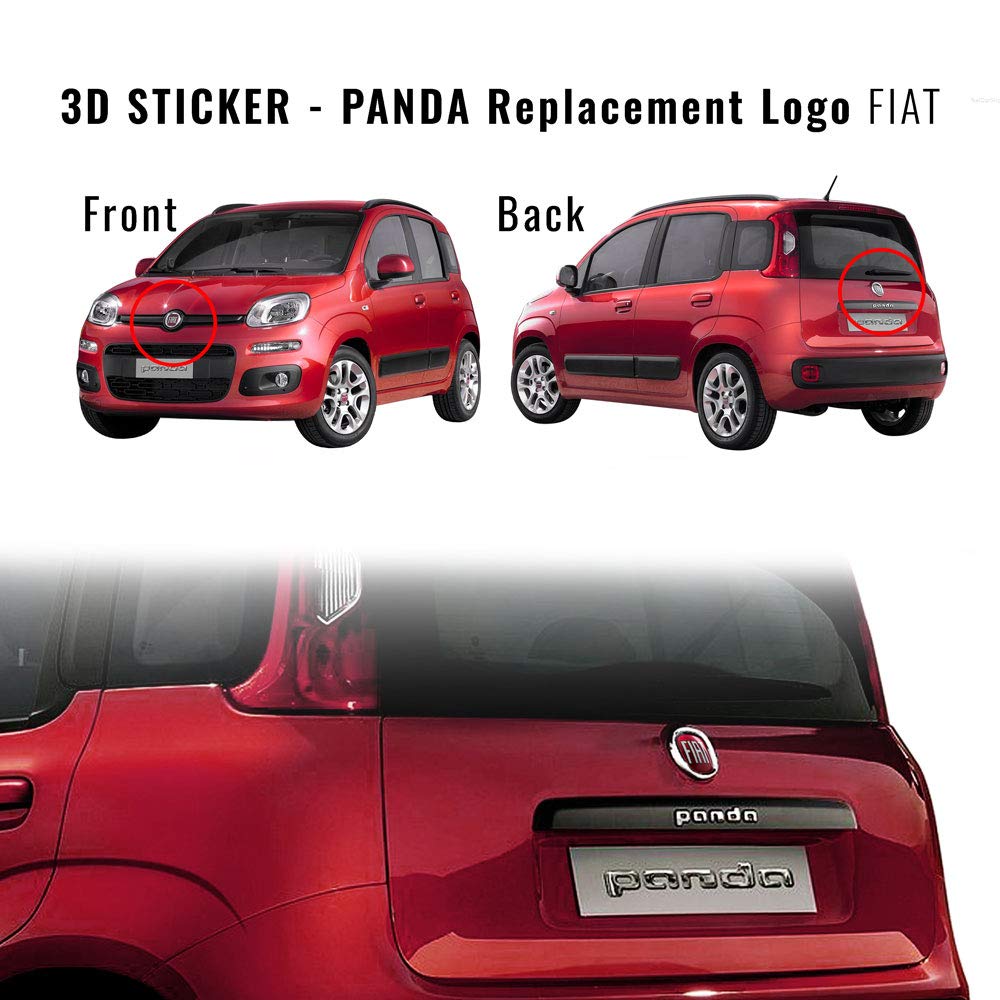 Adesivo Fiat 3D Ricambio Logo per Panda dopo il 2012
