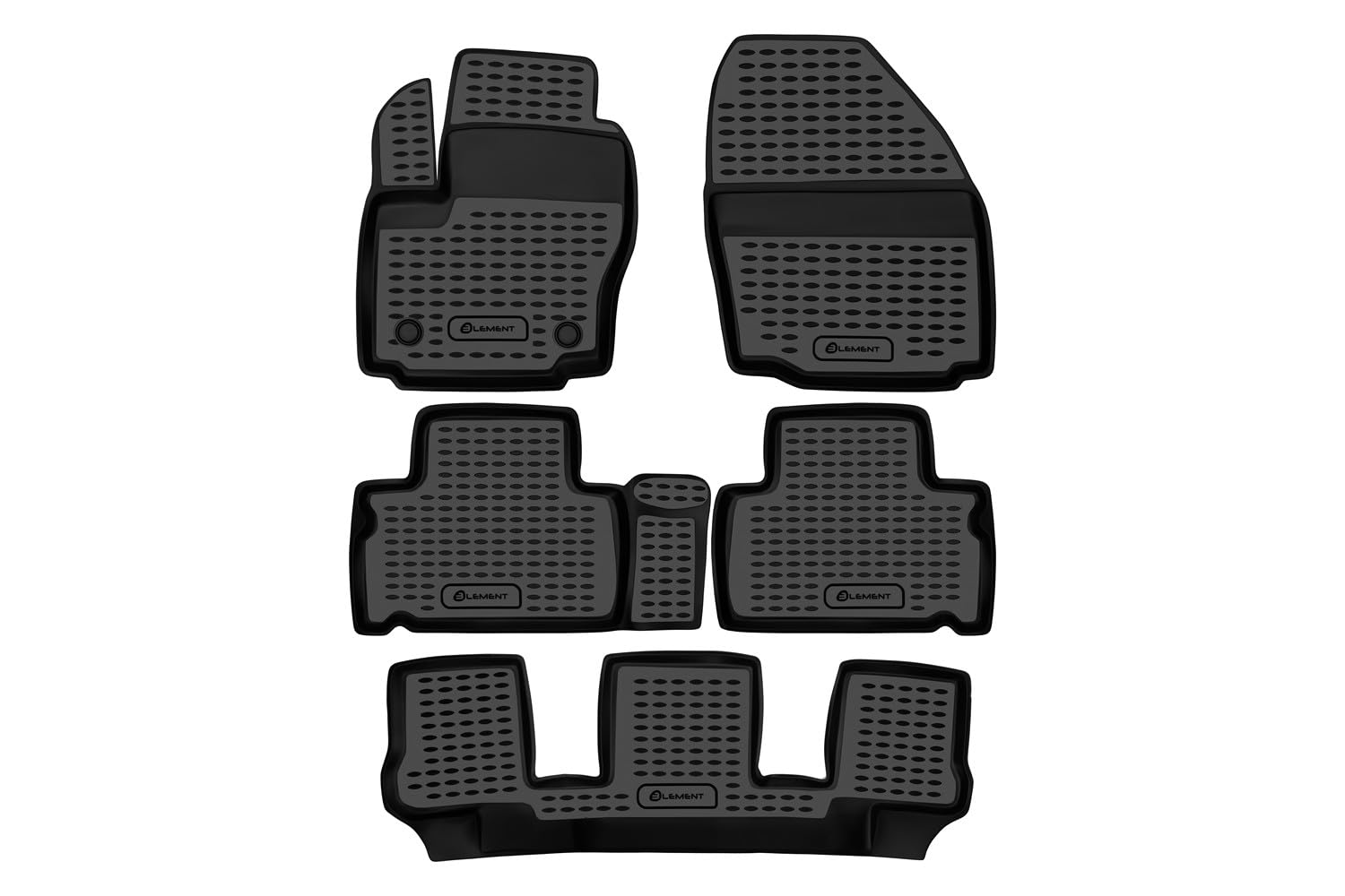 Element 3D Gummimatten Set passend für Ford Galaxy | WA6 | 2006-2015 | 100% passgenaue Auto Fußmatten, robuste Universal Fußmatte Auto, Gummimatten Auto, Auto Fussmatten Gummi
