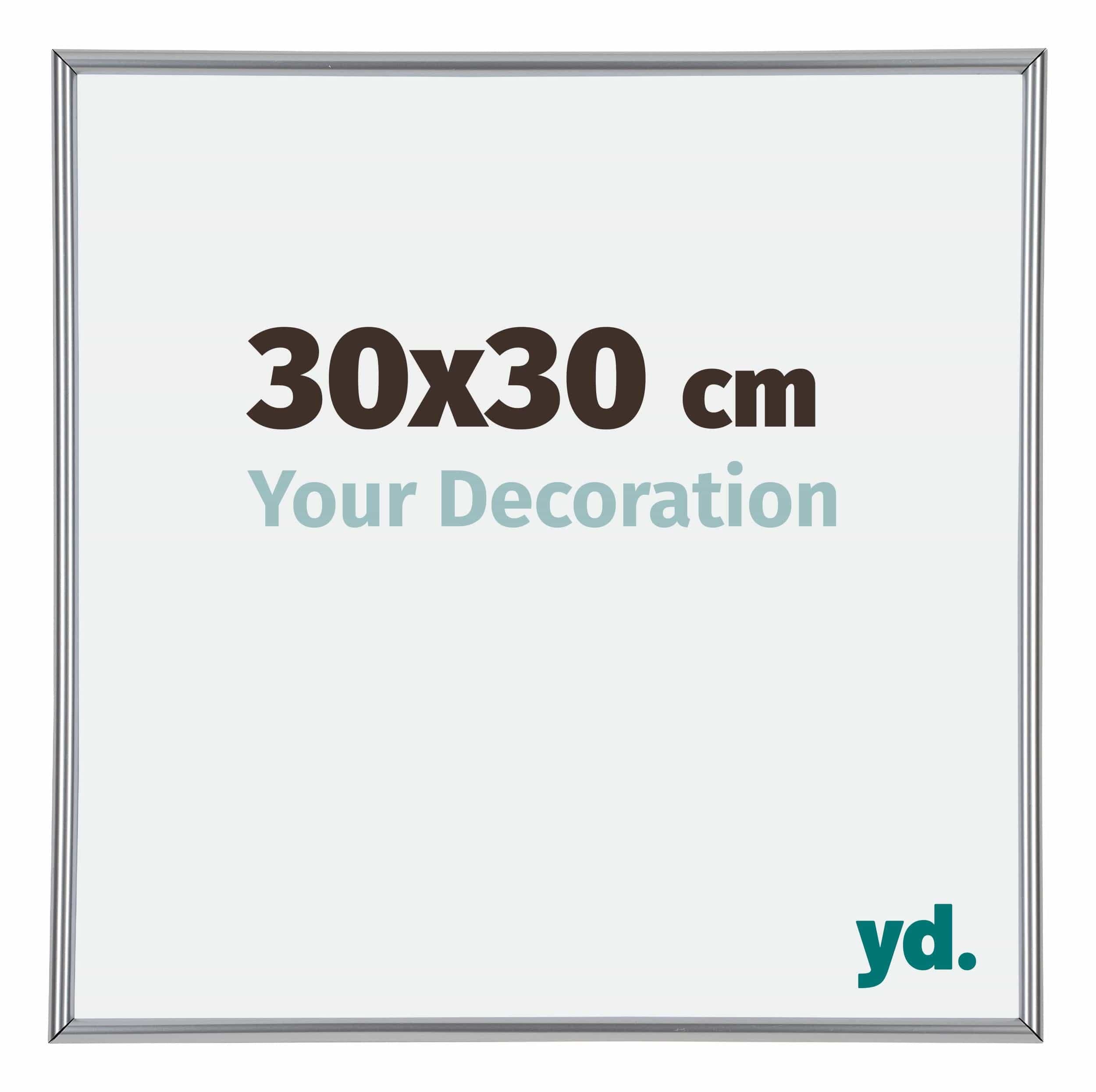 Your Decoration - Picture Frame 30,00x30,00 cm - Silver High Gloss - UV Resistant Glass Plate - Anti-Reflective -Annecy — image 1
