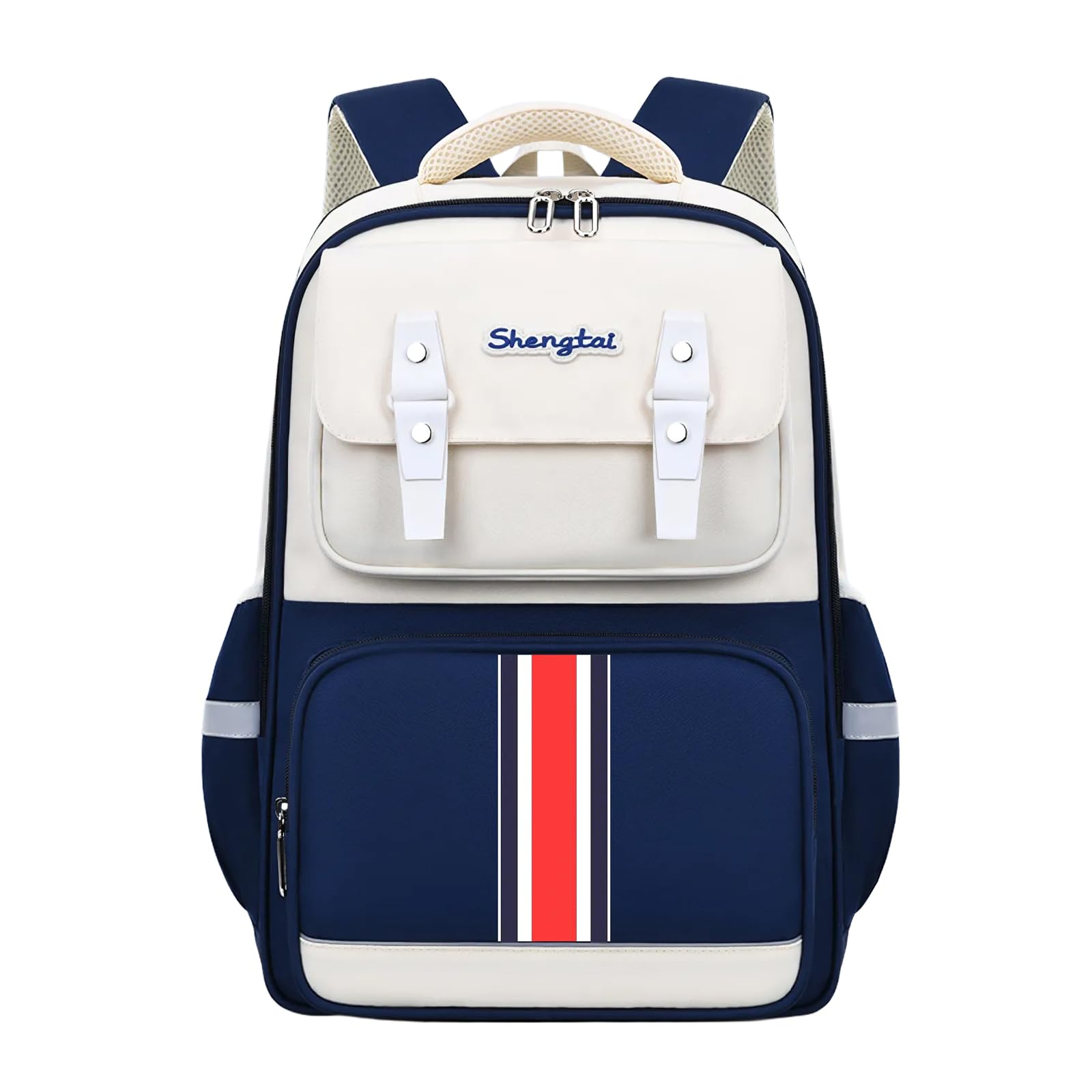 Amythe Sac à Dos Garçon Ergonomique Primaire,Cartable Enfant Scolaire avec Ceinture Poitrine, Sac Ecole Imperméable pour CP CE 6 à 10 ans-Bleu