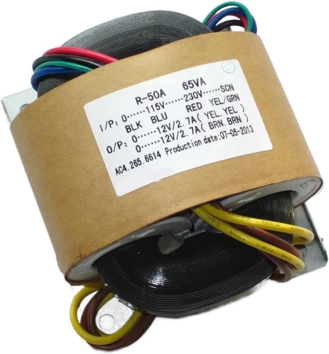 CAARLA R Core Transformer R Core Transformer 65W Dual 15V 18V R50 AC Power 115-230V to 12V-0-12V Home Audio Amplifier(65VA 2X12V 2.7A)