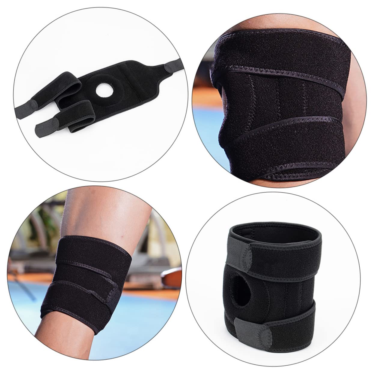 Yardwe Knee Protective Cushion 2pcs Elastic Breathable for Weightlifting Running Sports Daily Activities