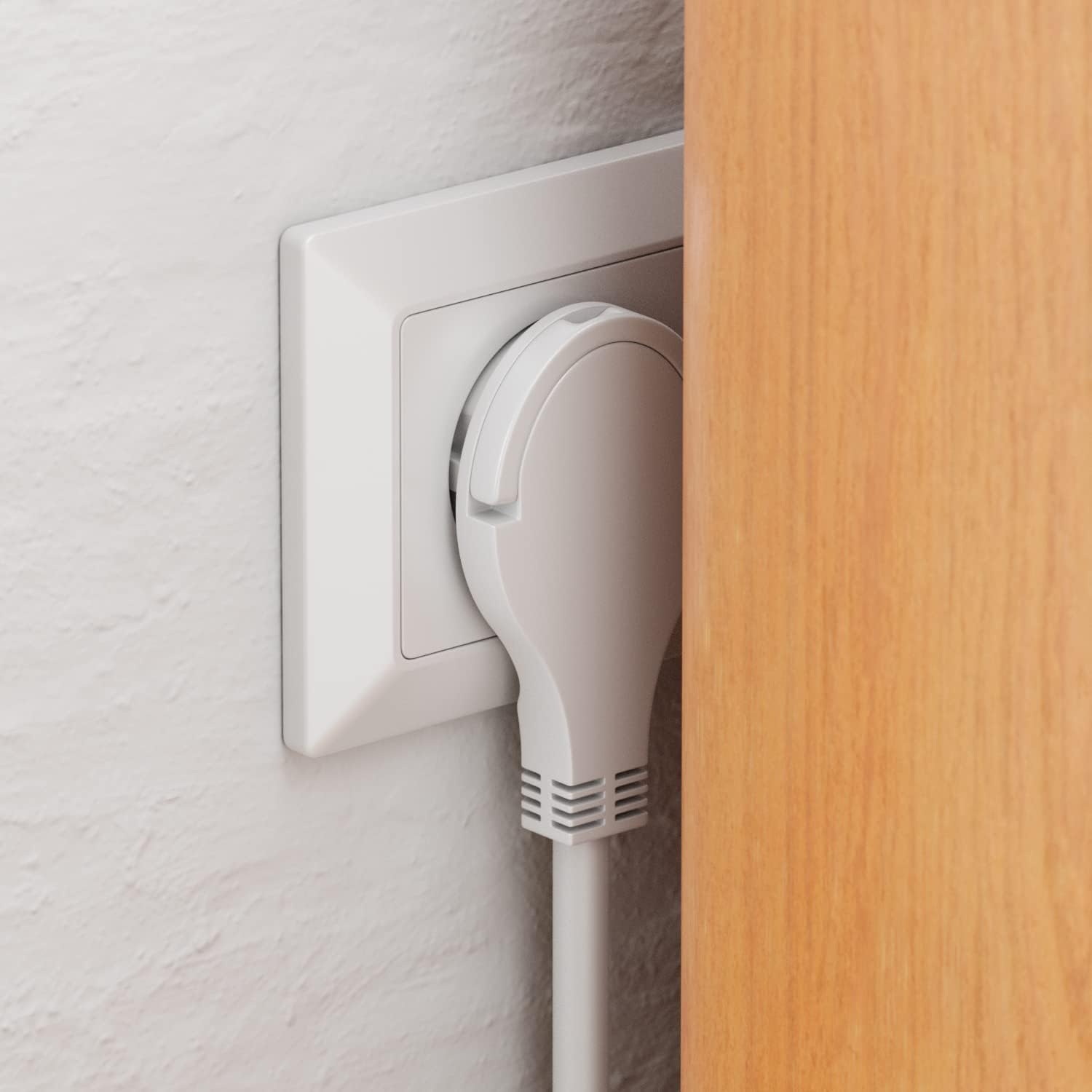 deleyCON Multiprise à 3 Compartiments avec Fiche Plate – Gestion des câbles et sécurité électrique pour intérieur, câble 3,0m - Image secondaire