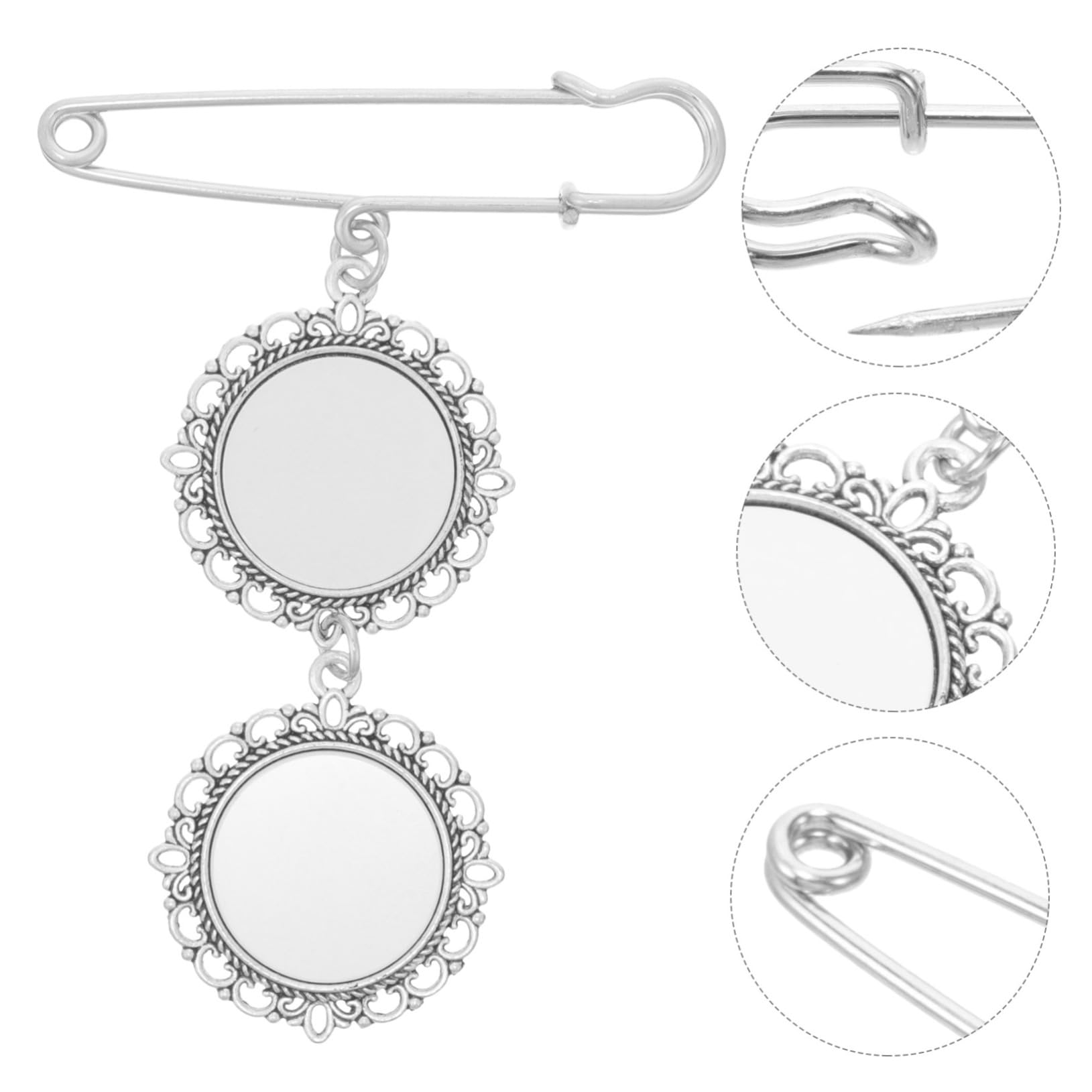 Housoutil 5 Sätze Diy Wärmeübertragungs Broschen Leere Anhänger Broschen Leere Bezel Charmante Anstecknadel Für Foto Anwendungen Für Accessoires Und 4 Stücke * 5