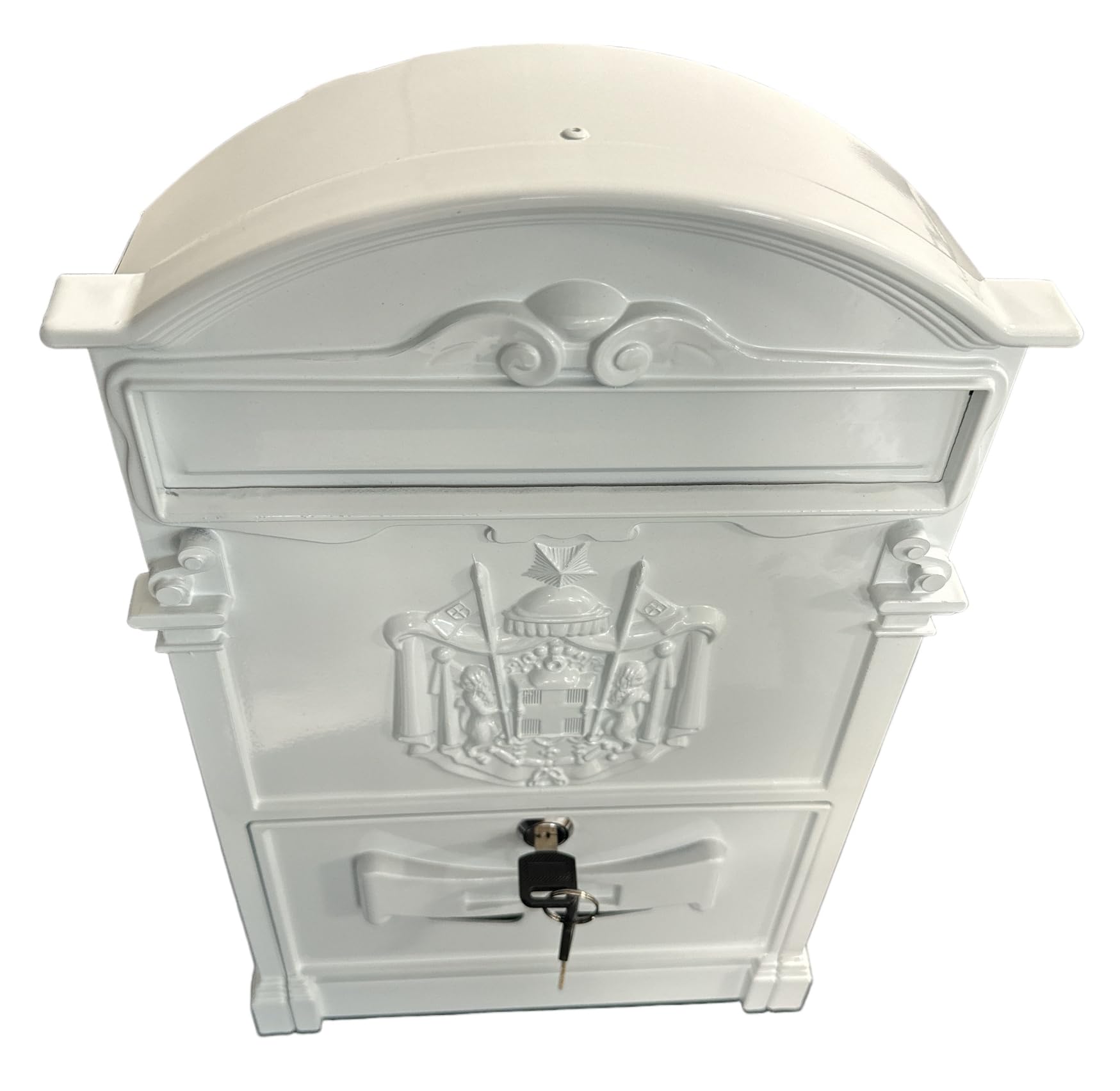 Cassetta Postale Elegante in Alluminio Verniciato 255x88x405H mm Bianco per Esterno