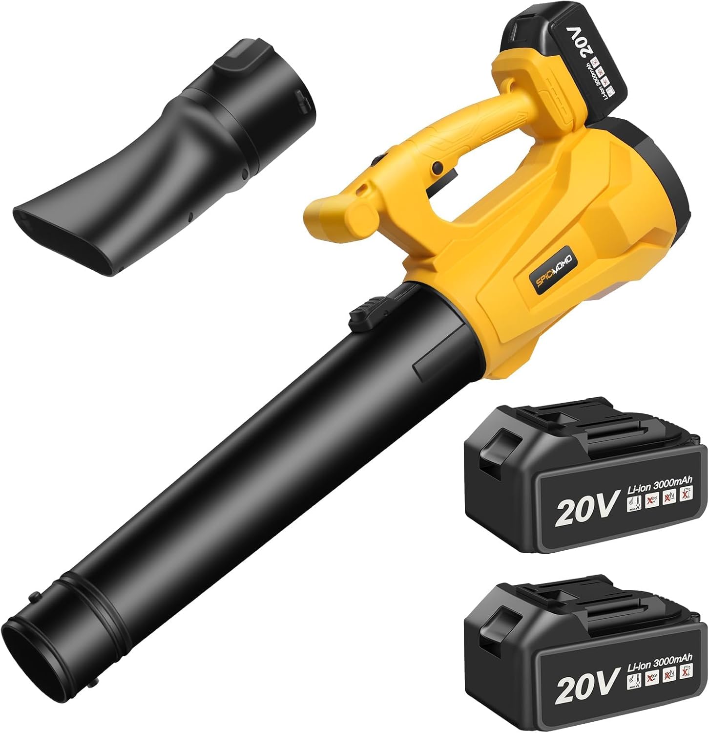 Leaf Blower Cordless with 2X 3.0Ah Batteries & Charger, Electric Blower Lightweight with 6 Speed, Battery Operated Blowers Power Tool Set 420 CFM for Lawn Care and Garden