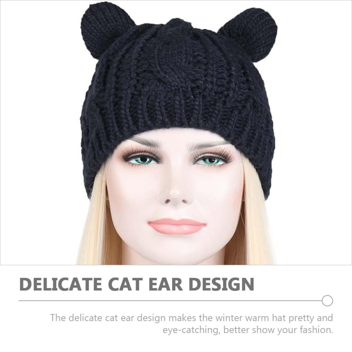Gorro Con Orejas De Gato Sombrero De Hilo Sombreros Para Mujer De Niña Gorro Termico Tejido Tapa Gorras De Mujer Acrílico