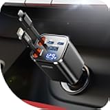 [Upgrade 5 in 1] 99W Retractable Car Charger Adapter, PD45W Car Charger USB C for iPhone 16 17 Fast Charging, Car Accessories, Gifts for Women Men for iPhone 17 Air 16 15 14 Pro Max