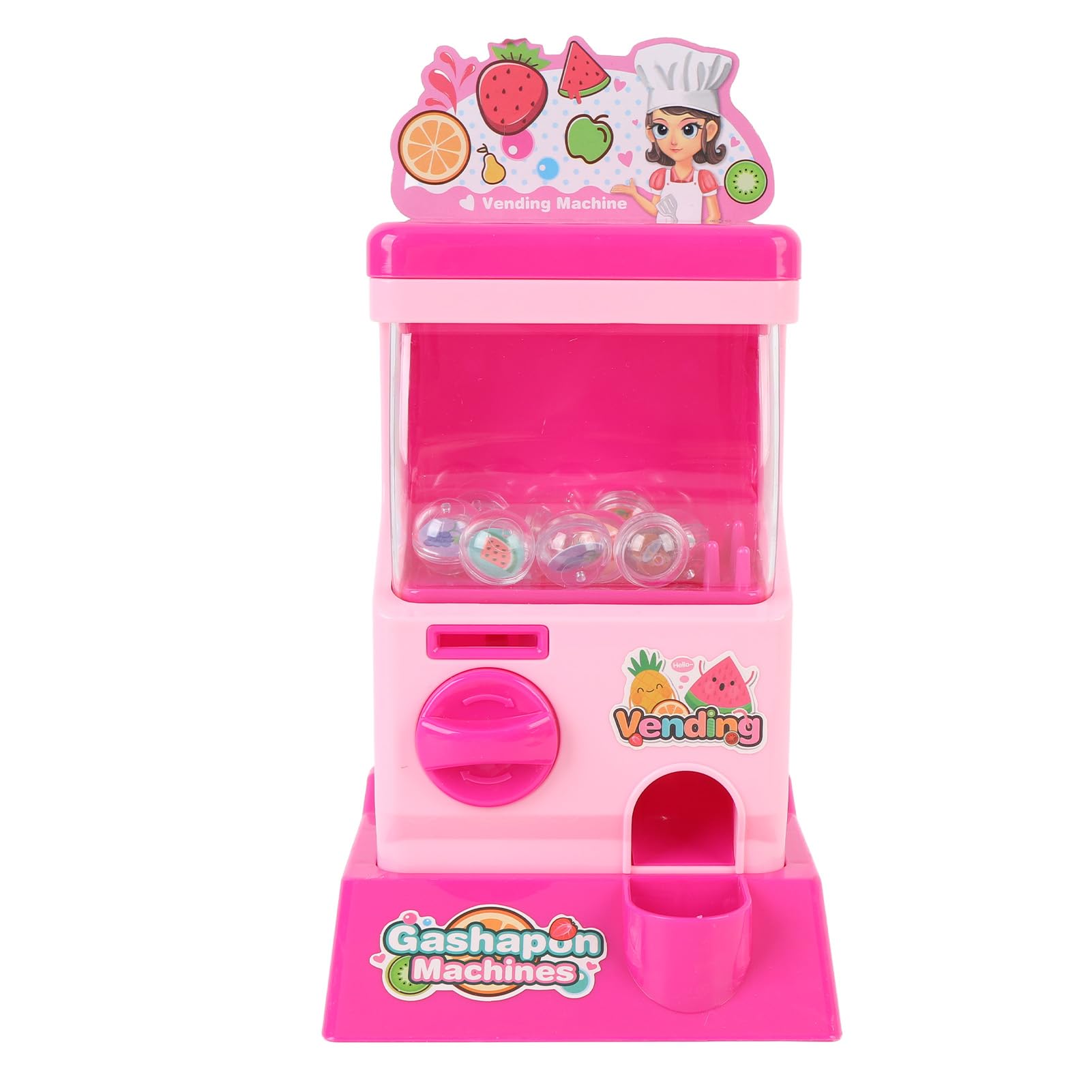 Maqulae Miniature Capsule Machine, Kids Toy Vending Machine with Surprise Egg Blind Boxes, Educational Desktop Toy, for Boys and Girls (Pink)