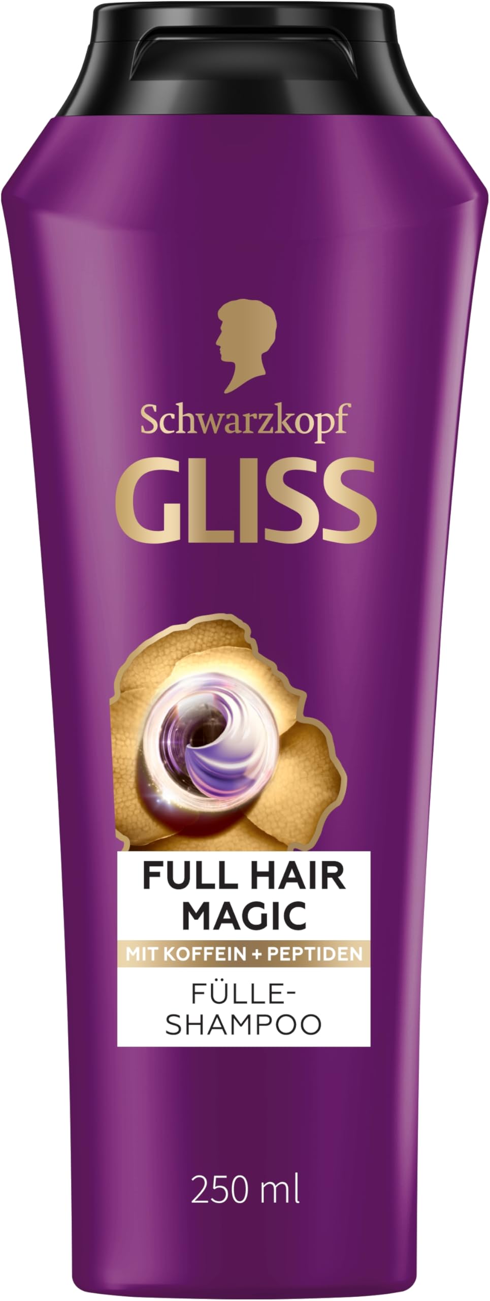 Gliss Full Hair Magic Fülle-Shampoo (250 ml), Haarshampoo mit Koffein & Peptiden für kraftloses, brüchiges Haar, Shampoo für feines Haar fördert die Haarwurzelaktivierung