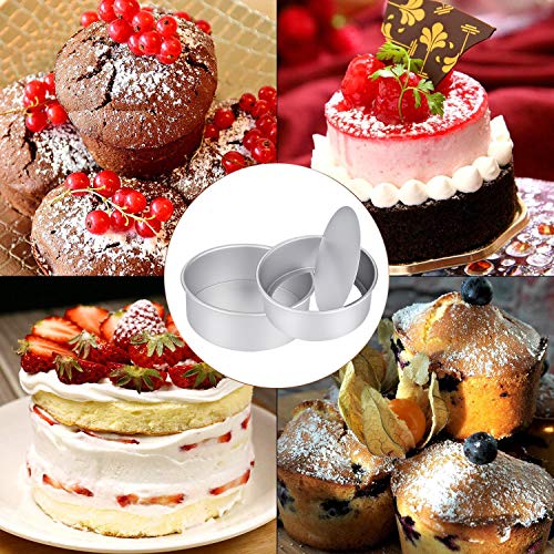 Rhjckmy Anodized Aluminum Round Cake Pan With Removable Bottom 8X3Inch,9X3Inch 2 Piecesdeep , Heavy Duty,Durable ,Easy To Clean A++++++Quality #TOP4