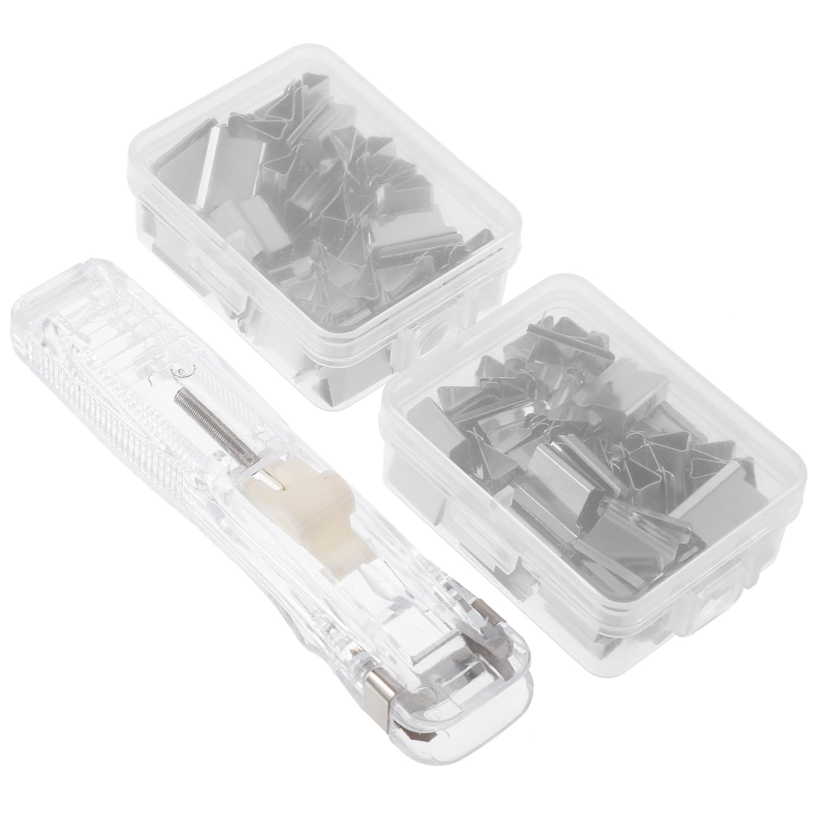 DOITOOL 4 Set Spillatrice Ufficio Rilegatura Graffette Kit Raccoglitore per Documenti Facile Usare e Portatile per Casa Scuola e Ufficio